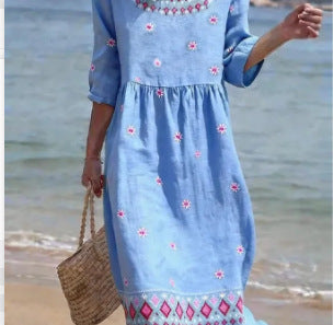 Casual Printed Temperament Long Skirt Girl
